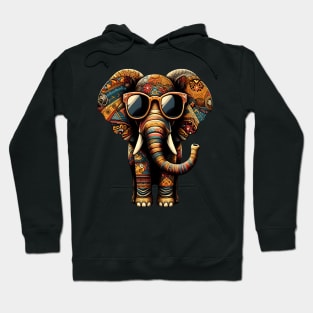 elephant Vintage Sunglasses Funny African Animal Lover Hoodie